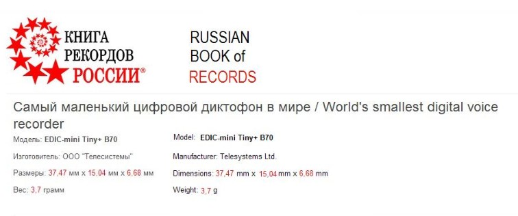 Russian Book of Records has replenished with B70